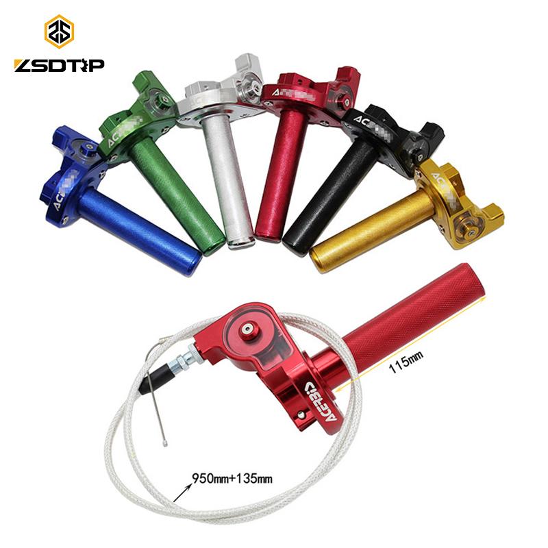 ZSDTRP 7/8'' CNC Aluminum Twist Throttle Handle Grip + Cable Replacement For Dirt Bike Quad ATV Pit 50cc 125cc 150cc 250cc