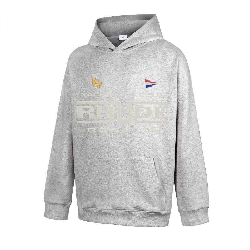 RHUDE Толстовка с графическим принтом из тяжелого хлопка Мужская Повседневная Свободный крой Молодежная Уличная одежда