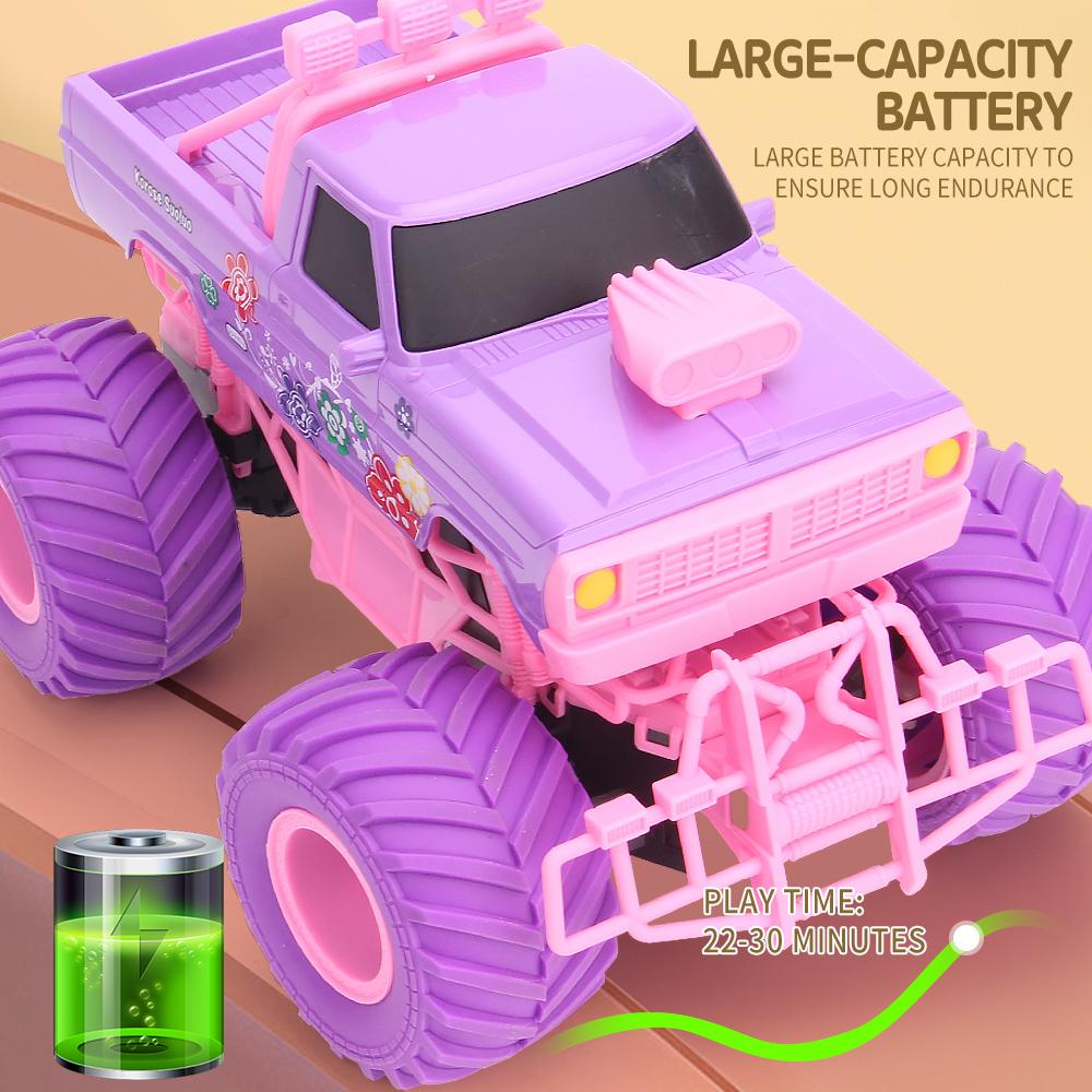 2204 New Pink Rc Car Electric Drive Off-Road 2.4G Big Wheel High Speed Purple Remote Control Trucks Girls Toys for Children