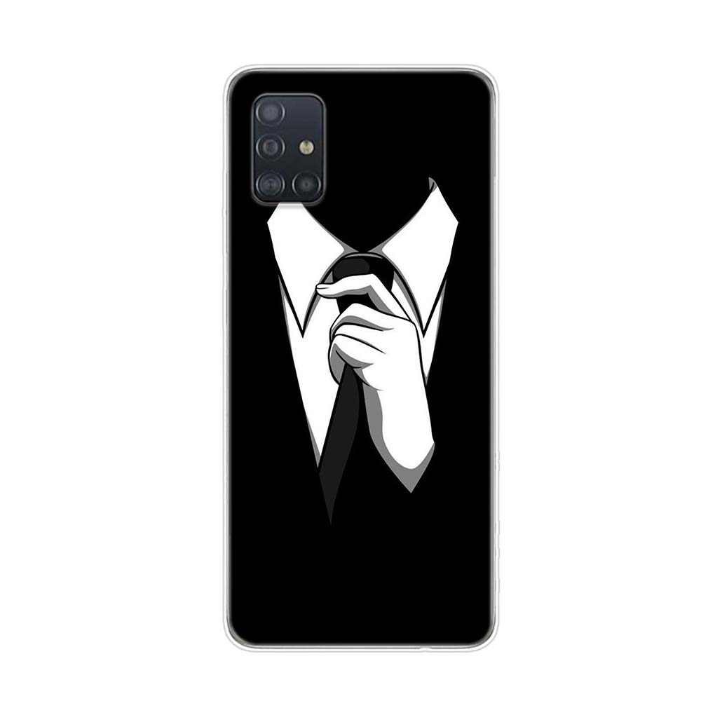 Мужской костюм рубашка галстук для Samsung Galaxy A01 A11 A12 A22 A21S A31 A41 A42 A51 A71 A32 A52 A72 A02S мягкий чехол для телефона