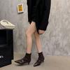 Fashion Fashion Elastic Ladies Short Booties Slip On Shoes Designer Footwear Pointed Toe Women Ankle Modern Boots Medium Heels Shoes2024