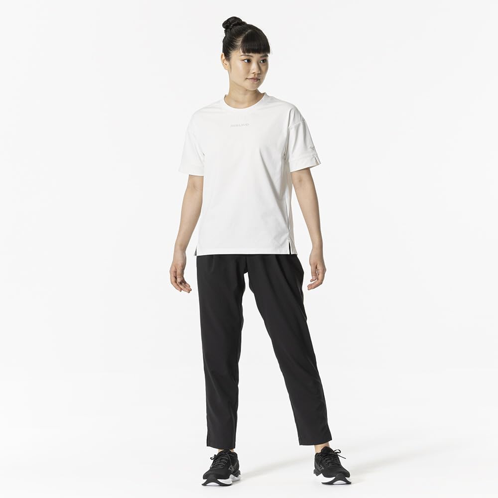 Mizuno Soft Dry Short Sleeve Training UPF Snow Size M Women's T-Shirt, Comfortable, Moisture-Wicking, Quick-Drying, 50+, 32MAB300, White,