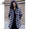 Faux Fur Cross-border Long Section Of Women's Hooded Fall And Winter Warm Chinchilla Fur Faux Fur Coat