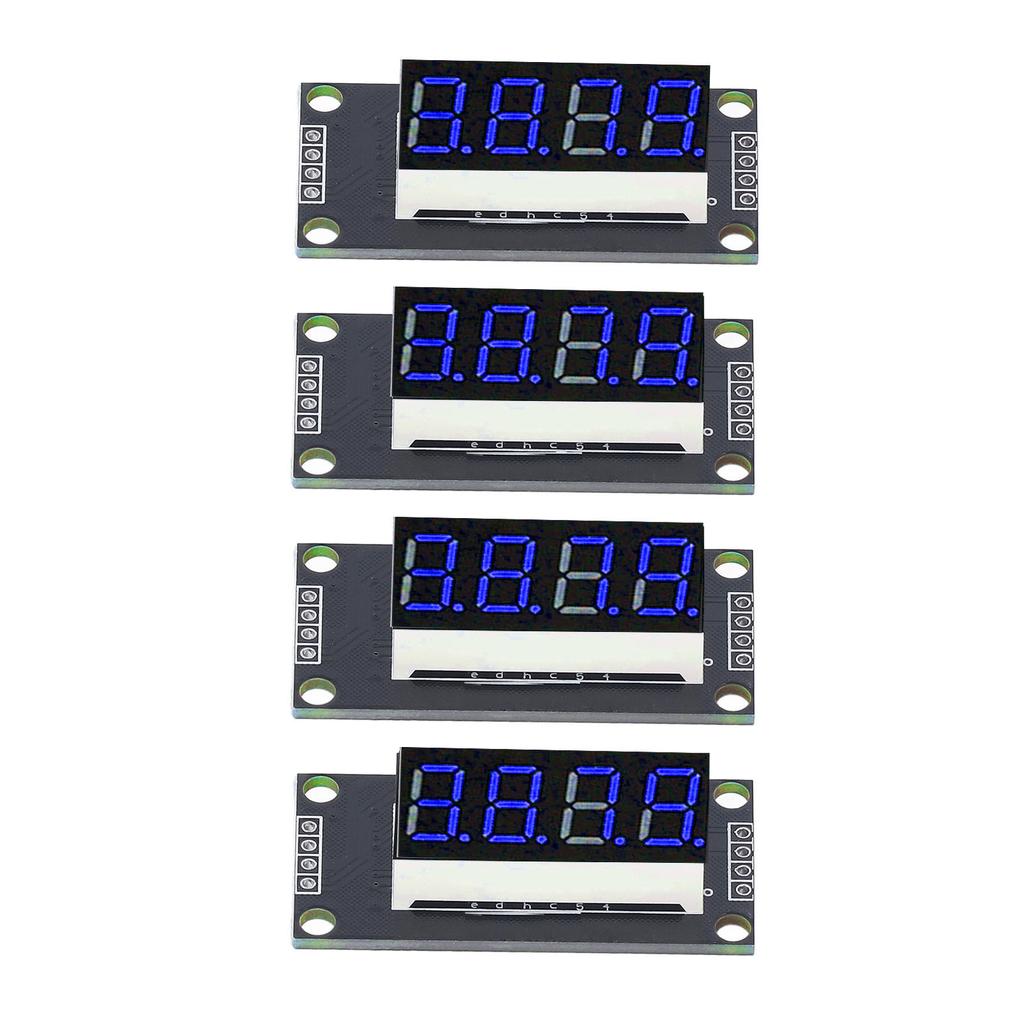 4 комплекта модуля цифрового индикатора LED 4 разряда 7 сегментов 0,36 дюйма чип драйвера TM1637 синий MRA110D