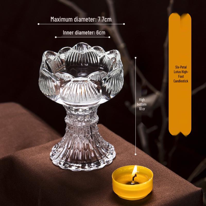 Подставка для лампадки из стекла лотоса: Жаростойкая свеча/масляная лампа для 24-часового использования