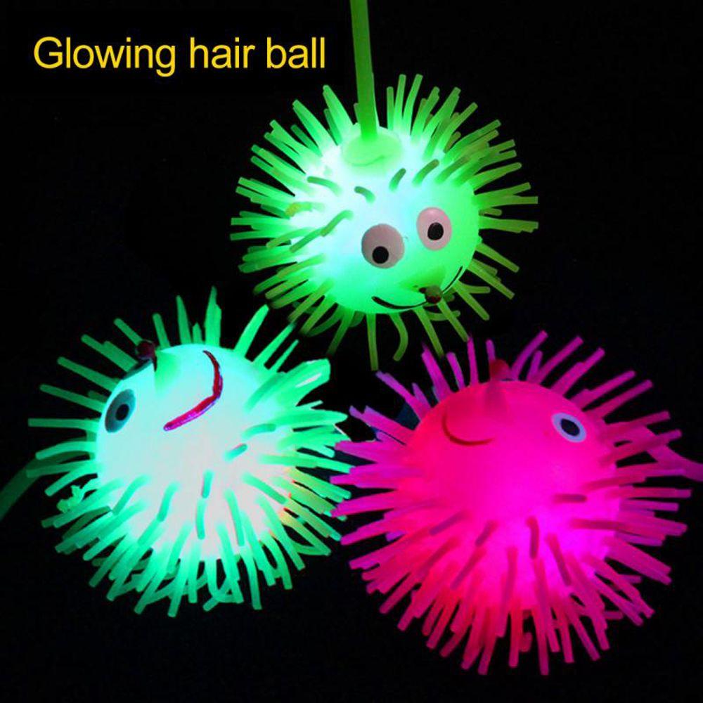 Elastic Toy Color Random LED Light Up Toy Elastic Glow Hair Ball Vent Ball Glowing Hair Flash Ball