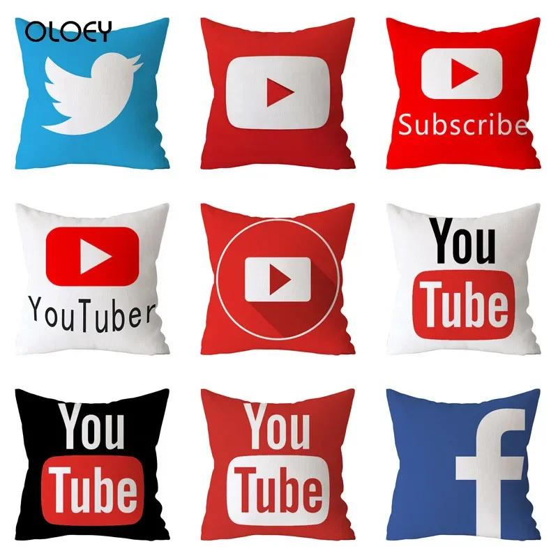 Modern Decorative Pillow Case Youtube Throw Pillow Case Red Square Pillow Case Home Decoration Velvet Movie Unique .