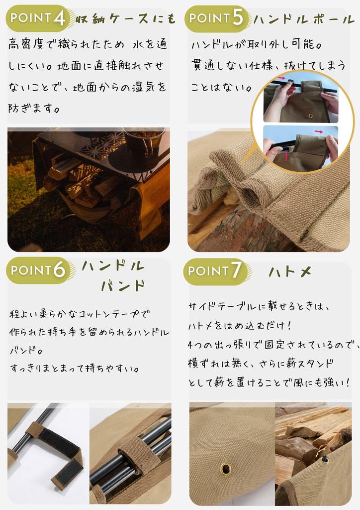 Сумка для переноски дров CAMPING MOON, Переноска для дров, Сумка для дров, для дровницы T-285, Холст, B-285