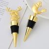 Creative Airtight Wine Stopper Food Grade Easy Clean Metal 3D Christmas Elk Santa Claus Bottle Plug Kitchen Tool
