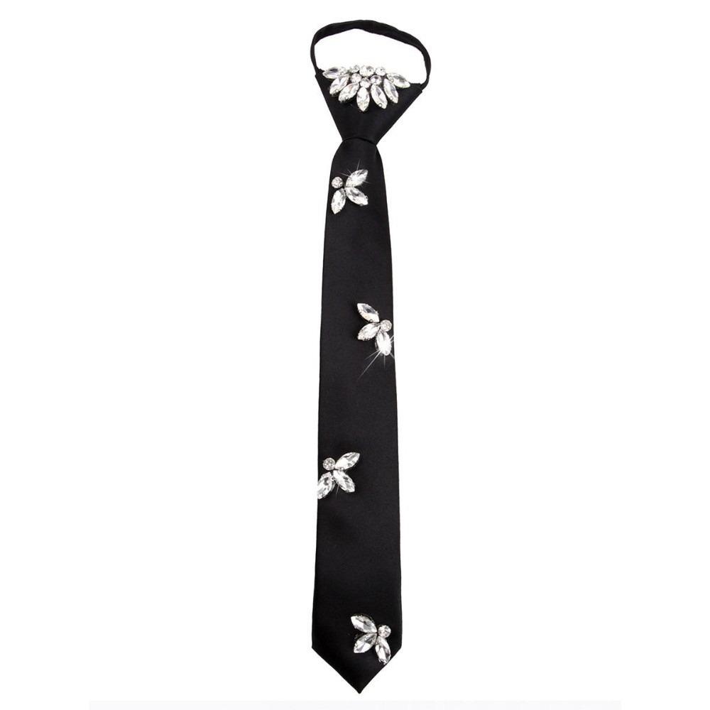 Korean Style Rhinestones Tie Academic Style Decoration Shirt Tie Temperament Long Necktie Women