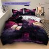 3pcs Haunted House Moonlit Bedding Set, Includes Without Pillow Inserts, Soft Comfortable Bedding Set,All-Season Use a0924042