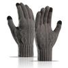 Men Women Plus Velvet Soft Touch Screen Mittens Thick Warm Arm Warmers Knitted Gloves