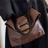 Простая ретро-коричневая сумка-тоут из мягкой кожи для поездок на работу, сумка-мессенджер в иностранном стиле 2024 года, сумка через плечо для женщин на осень и зиму
