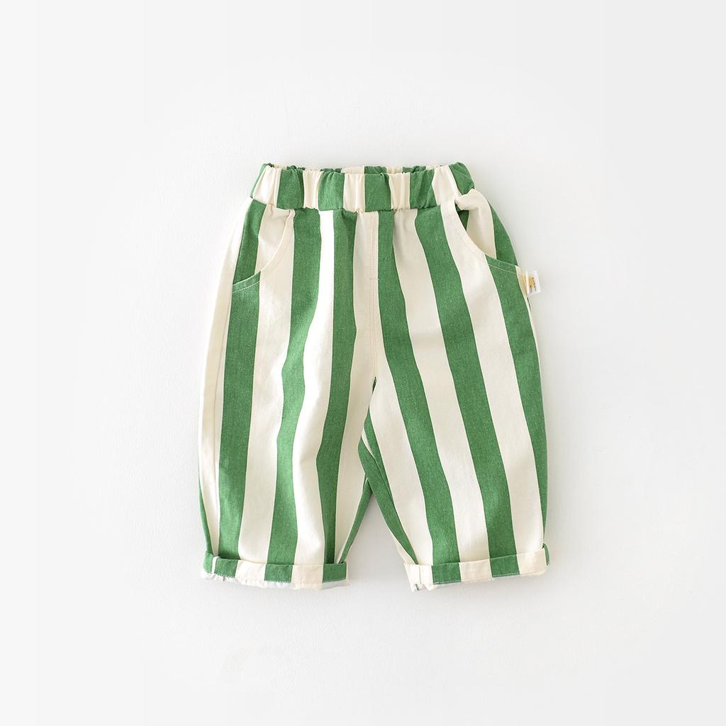 Autumn New Boy Girl Children Loose Striped Casual Pants Baby Pockets Fashion Pants Kid Outdoor Cotton Trousers Toddler Costume