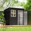 Garden Shed, Garden House with Window, Lockable Door, for Garden, Patio, Steel, 221L x 133W x 190H cm, Grey