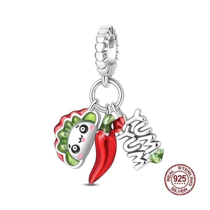 New In Original Charms Copper Party-Themed Food Models Charms Beads Fit 3Mm Original Bracelets Womens Diy Fine Jewelry Gifts