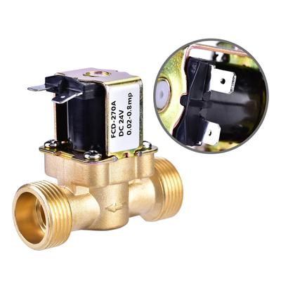 Латунный электрический электромагнитный клапан 3/4" DC 24V нормально закрытый для управления водой Клапан для воды постоянного тока Электрический клапан Клапан для воды