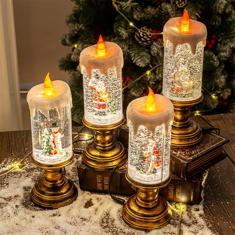 Christmas decorations, water candle lights, Christmas crystal lanterns, snow lanterns, children's birthday
