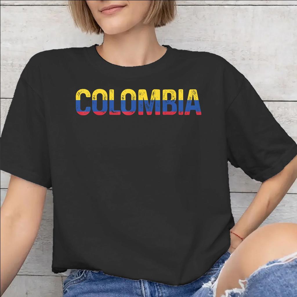 Colombia Flag Merch Unisex T Shirt Cotton Tee Graphic Print Tshirt Clothes