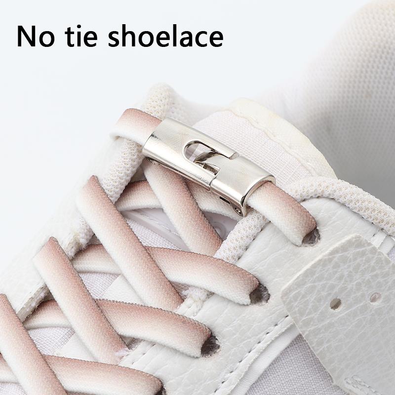 New Gradient Elastic Laces Sneakers Cross Locks Shoelaces Without Ties Kids Adult Sports No Tie Shoe Laces Rubber Bands Shoelace