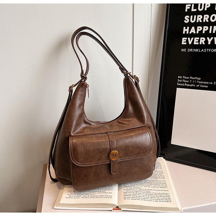 Retro Tote Bag for Women, Large Capacity Shoulder Bag, Crossbody Backpack, Casual Handbag