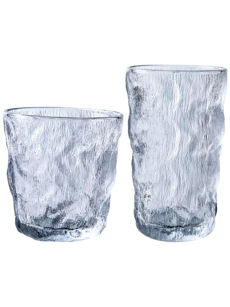 Summer Ice Glacier Glass Cup Trendy Design Transparent Whiskey Lemon Juice Drinking Cup