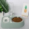Pet cat bowl Automatic drinking water feeder anti-upset Stainless steel dog bowl Cat dog food bowl Pet supplies