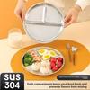 304 Stainless Steel  Modern Minimalist Design Three-Compartment Square Sleeves Dishwasher Safe Eco-Friendly Plate