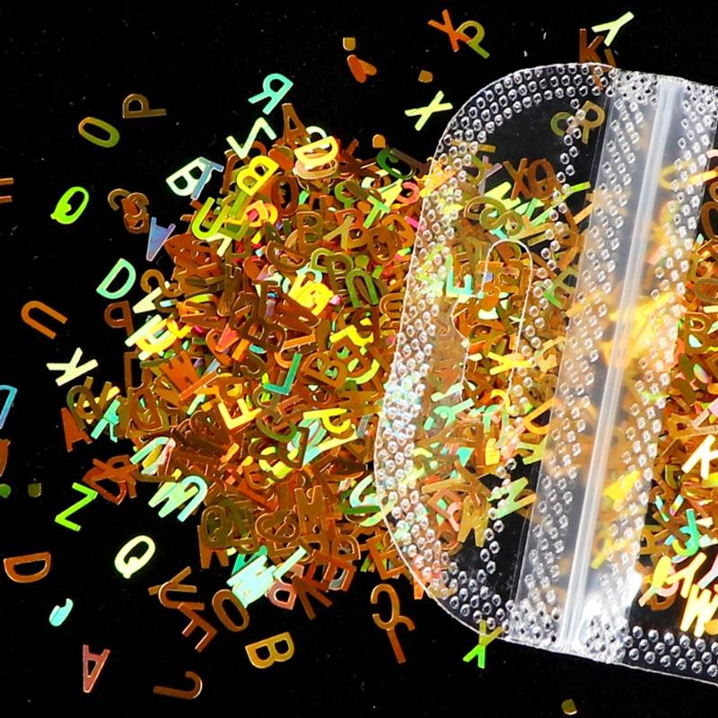 Набор из 5 алфавитов, блестки, микс, украшение для ногтей, нейл-арт, хлопья, сверкающий микс для скрапбукинга и декорирования