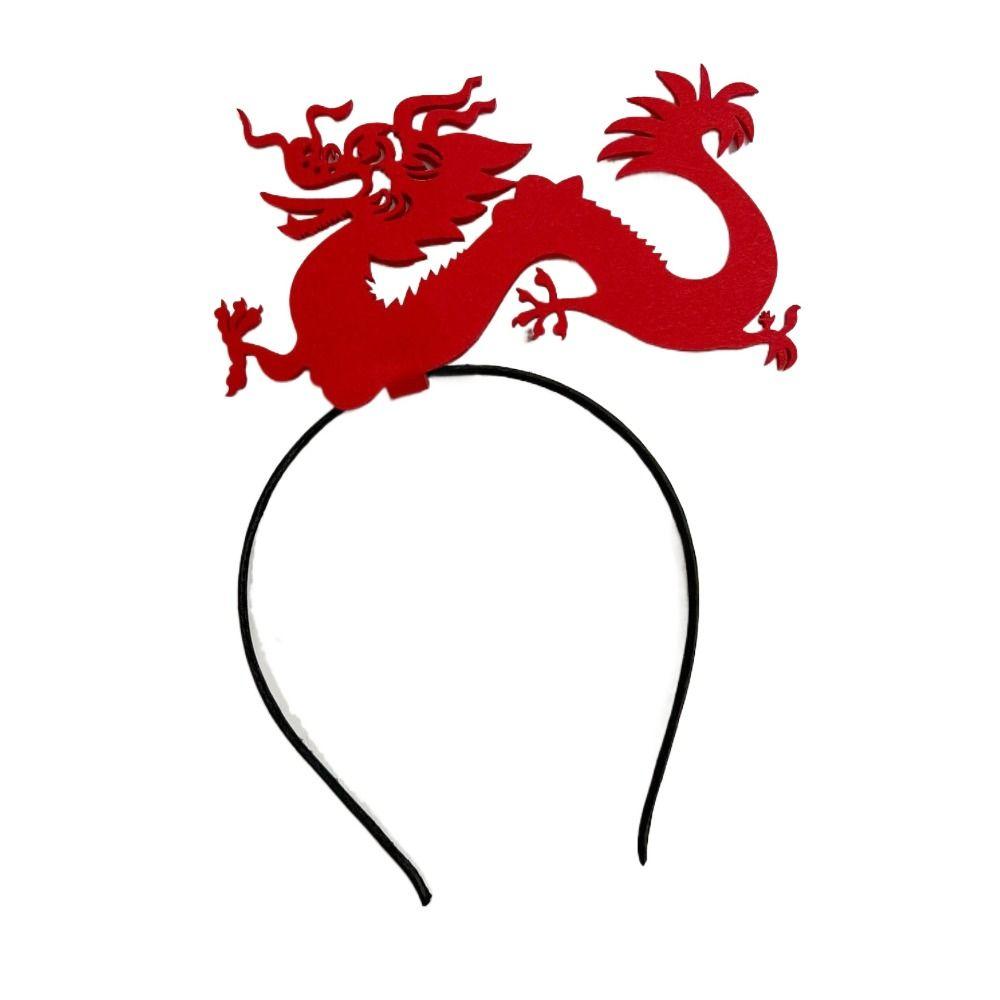 Mascot Dragon 2024 Happy New Year Headband Cartoon New Year Hairband Lovely Dragon Headband Girl