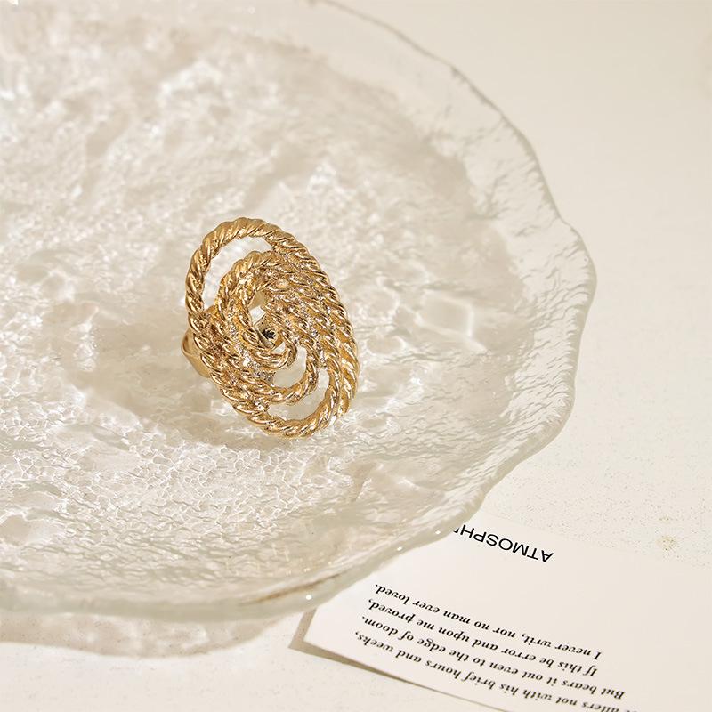 Винтажное европейское и американское кольцо из сплава геометрического дизайна с открытой шинкой для женщин