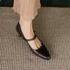 Krazing Pot Овечья кожа Лето Весна Осень Зима Средний каблук Женские Туфли Мэри Джейн с круглым носком Неглубокие лодочки