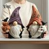 Resin Goblin Dwarf Ornaments Halloween Gnome Statue, EEK BOO Elf Figurine with Pumpkin Cute Desk Accessories Crow Skull, Spooky Tabletop Ornament for