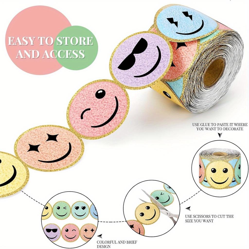 33ft Happy Face Classroom Borders Smile Face Bulletin Board Decorations Pastel Joyful Border Trim Glitter Smiling Die Cut Bulletin Borders