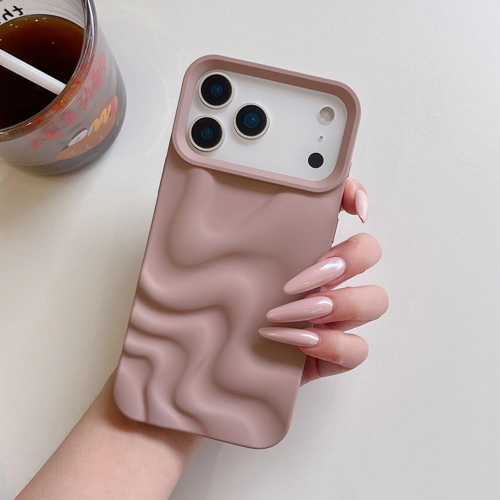 Матовый 3D чехол для телефона с эффектом водной ряби для iPhone 17 16 15 14 13 12 11 Pro Max 17pro, противоударный, из мягкого силикона, задняя крышка