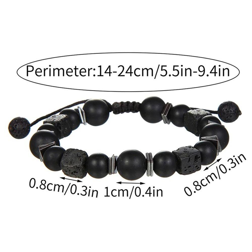 Каменный квадратный браслет из вулканического камня Персонализированный плетеный браслет из вулканического камня унисекс