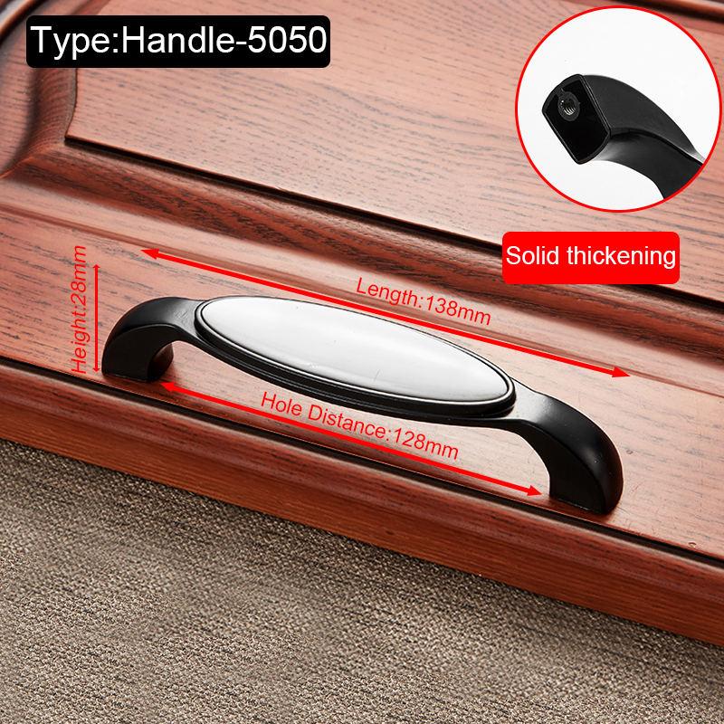 Black White Ceramic Cabinet Handles Zinc Alloy European Cabinet Pulls Drawer Knobs Wardrobe Door Handle Furniture Handle