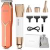 Триммер для бикини для женщин, машинка для стрижки волос, водонепроницаемая электробритва и набор 4 в 1, роскошный набор для носа, бровей, бороды, влажной и сухой стрижки для волос в общественных местах, белый, оранжевый