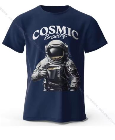 Mens Cosmic Brewery Print T-Shirt Oversized Street Graphics T-Shirt