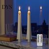 Halloween Ghost Candle Lights Flameless Taper Candles, Battery Operated Flickering Light with Tea Remote, Real Wax 3D Wick LED Candles for Dinner