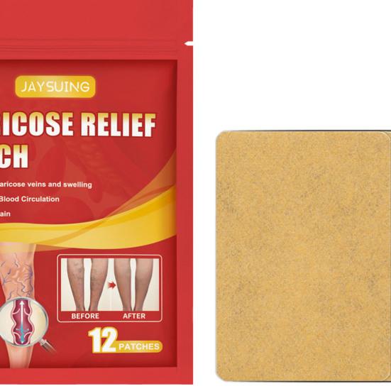 12Pcs/Bag Vessel Blockage Patch Moderate Effective Non-irritating Delicate Texture Eco-friendly Health Care Tool Portable Varicose Relief Care Patch