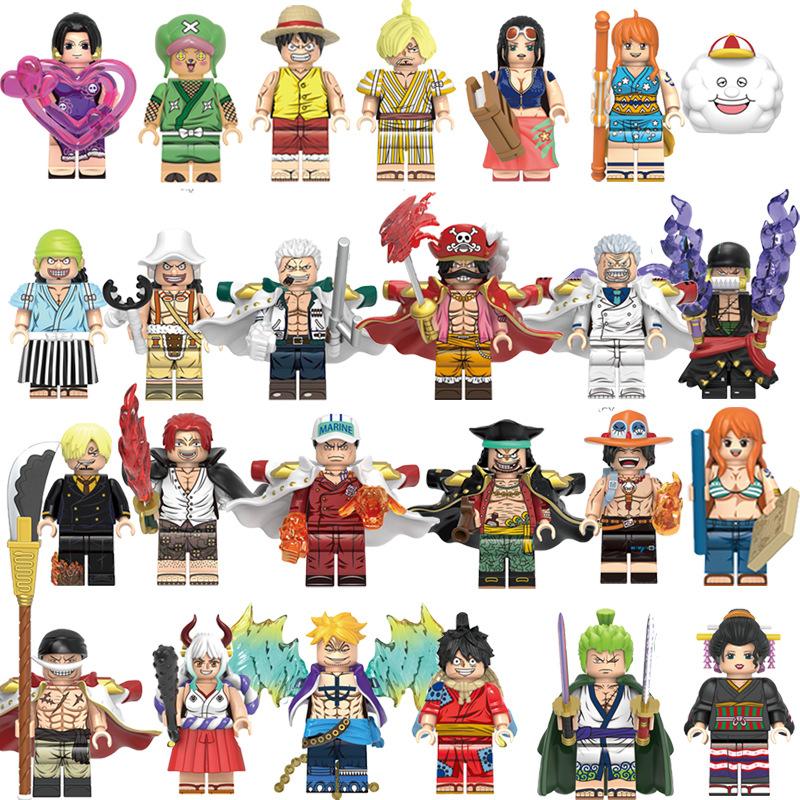 Конструктор Мини-фигурка Игрушка One Piece Луффи Чоппер Зоро Фигурка Действия Модель для сборки Подарок детям X0352