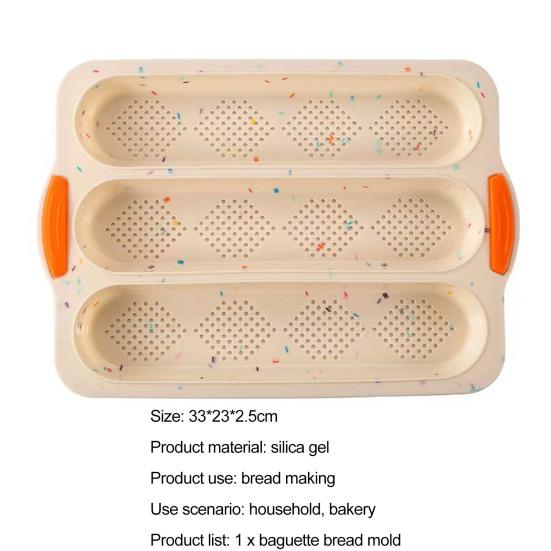 Baguette Mold 3 Slots Vent Hole Design Insulated Handle Easy Demoulding Bread Making Baking Mold