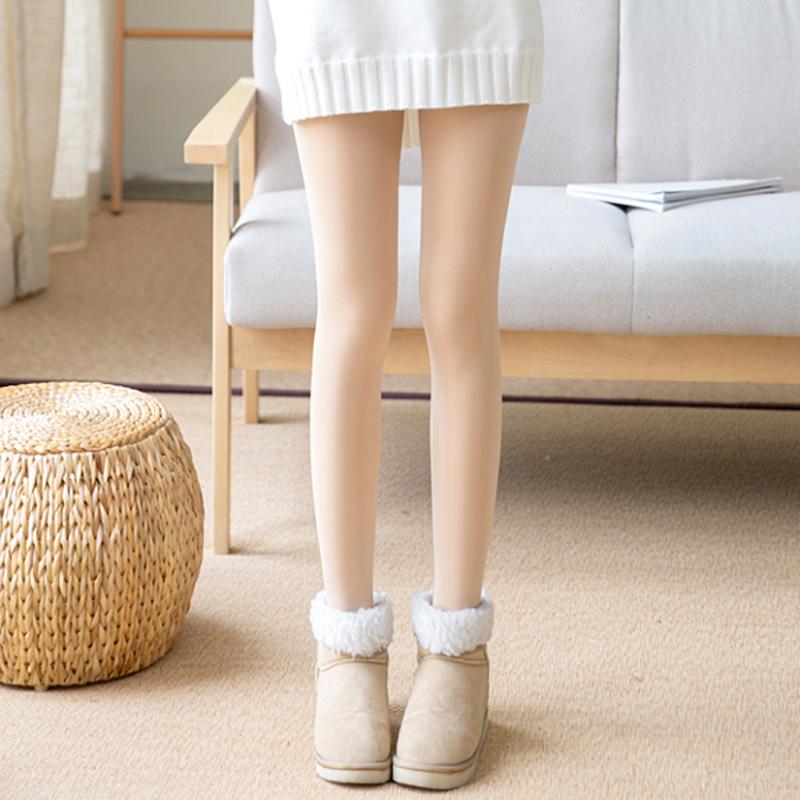 Утолщенные и флисовые чулки, проникающие наружу, блестящие, с высокой талией, утягивающие колготки для женщин