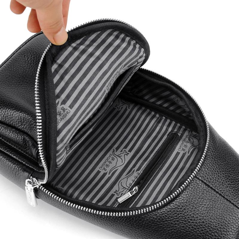 Мужская нагрудная сумка через плечо Satchi из кожи кенгуру - Модный повседневный рюкзак из коровьей кожи