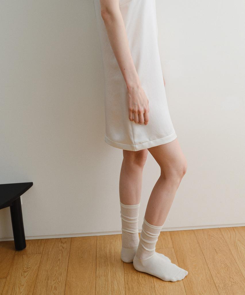Шелковое миди-платье DENOAH Barca (белый)