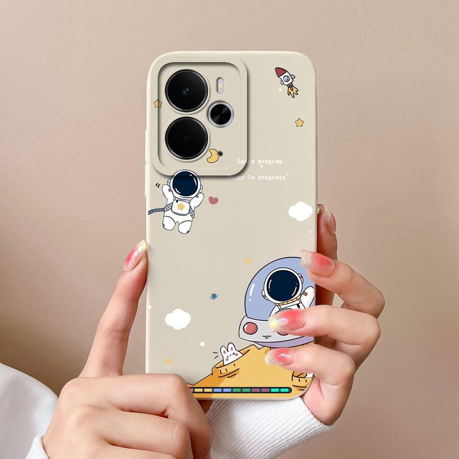 Милые чехлы для телефонов Spaceman для Oppo Realme C75x 14 14T 14X P3 Narzo 10 30 60 A5 Pro, гладкий жидкий силикон, высококачественный противоскользящий чехол для Oppo Covers