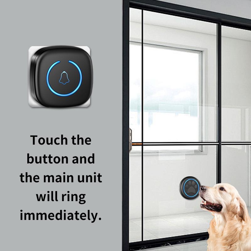 Умный водонепроницаемый беспроводной дверной звонок для собаки: Сенсорный звонок с 1 приемником и 1 передатчиком для дрессировки питомцев
