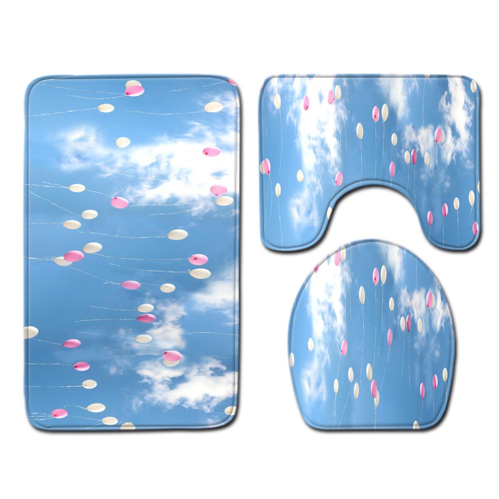 Маленький свежий ванный туалет трехкомпонентный коврик для пола кухня противоскользящий коврик для двери ковер для спальни