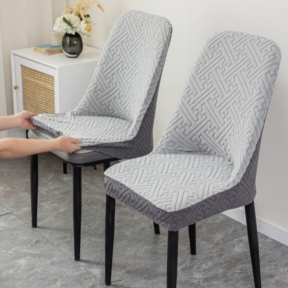 All-inclusive Jacquard Dining Chair Cover Anti-slip Chair Slipcovers Backrest Cover Wedding Party